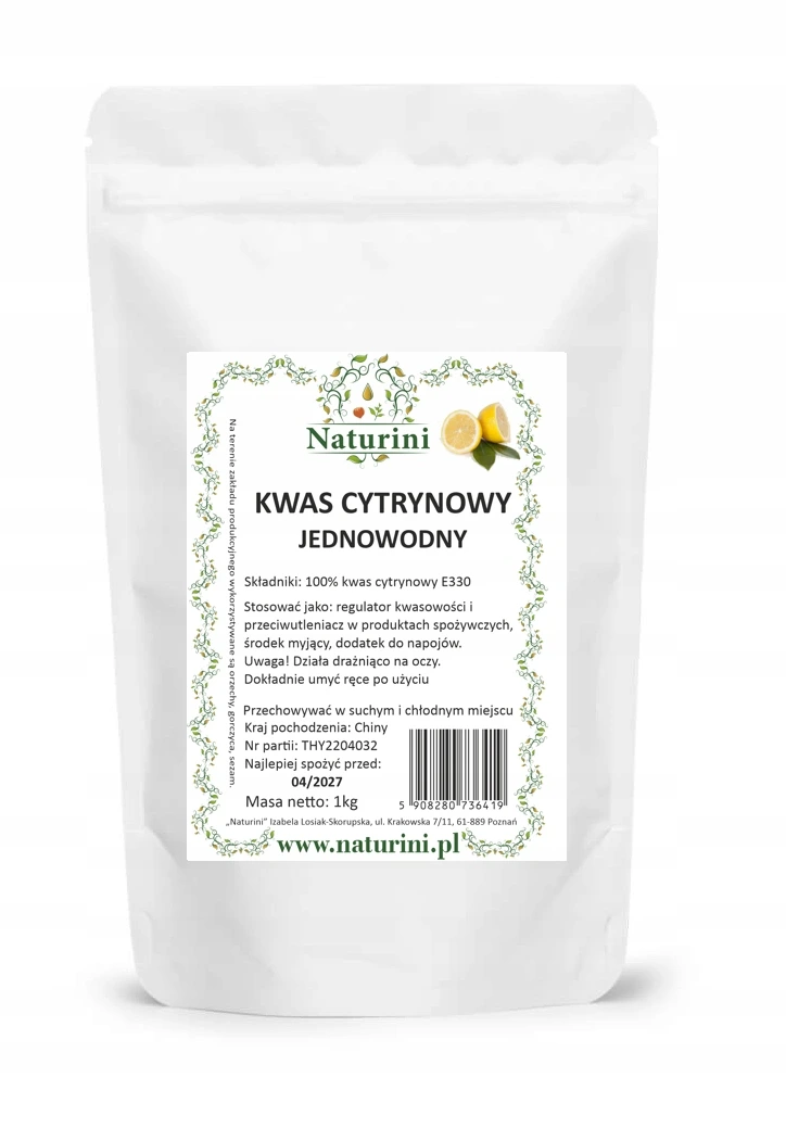 Kwasek cytrynowy e330 Naturini